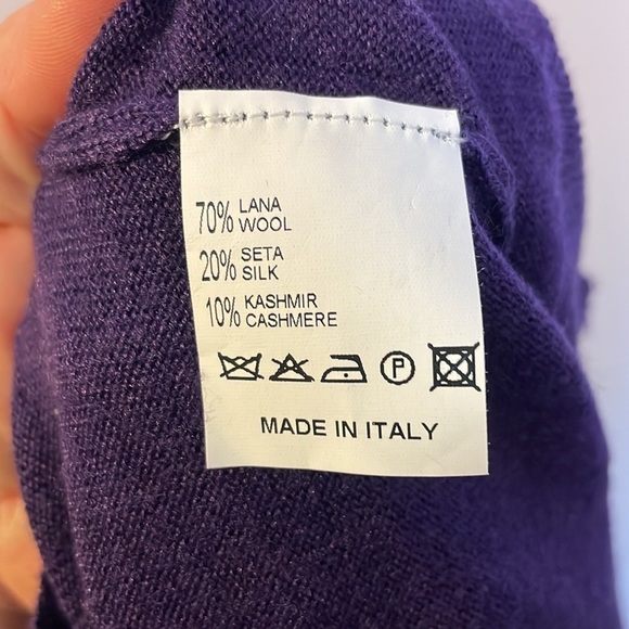 Duemme Maglieria Purple Zip Front Wool Silk Cashmere Blend Sweater Cardigan 58 - Picture 7 of 16